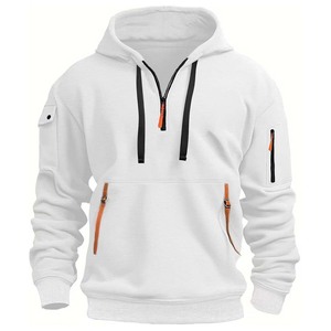 Sweat à capuche pour homme, personnalisable, unisexe, 100% coton, à carreaux, entièrement zippé, épais - Product Image 2