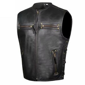 Gilet en cuir sans manches pour homme, automne-hiver, haute qualité, best-seller, respirant, écologique, séchage rapide, personnalisable, marque VIBE SEWN - Product Image 5