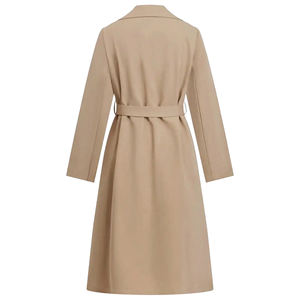 Manteau long en laine mélangée pour femme, chaud, uni, avec ceinture à la taille, coupe ajustée, doublure en cachemire, élégant - Product Image 2