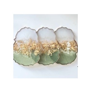 Contemporary Handmade Resin <b>Coaster</b> With Stylish Pattern Design Perfect For Modern Dining Table Setup - Product Image 1