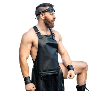 Delantal Delantero de Cuero Genuino para Hombre, Estilo Marinero, con Correas Ajustables, Resistente, Ropa de Trabajo, Negro, Hecho a Mano, Ajuste Premium, Artículos Eróticos Profesionales - Product Image 5