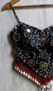 <b>Women's</b> Bohemian Sequined Beaded Cami <b>Top</b> Floral Print Fringe Hem COTTON COUTURE 100% Polyester Short - Product Image 6