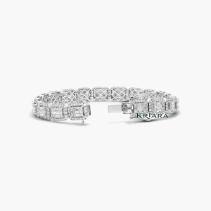 Bracelet tennis en argent S925 pour femme, serti de moissanite taille brillant ronde, monture en canal, bijou de mariage classique - Product Image 5