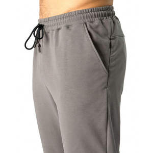 Men's Gray Woolen Straight Vintage Eco-Friendly Sweatpants Elastic Waist Drawstring Casual <b>Joggers</b> Side Pockets Midweight Autumn - Product Image 6