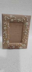 Cadre photo mural en tissu floral en MDF fait main, en velours, personnalisable en forme et en couleur, taille 5x7, orientation verticale - Product Image 1