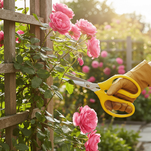 Ciseaux de jardinage et de fleuriste DIY 7 pouces, lame tranchante, poignées antidérapantes en caoutchouc/plastique, sécateurs bypass - Product Image 1