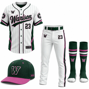 Customized Unisex Baseball Complete Uniform Set White Color 100% Polyester Breathable Baseball Uniform Kit - Product Image 2