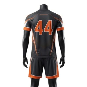 Ensemble d'uniformes de lacrosse sublimés gris et orange unisexe, vêtements de sport légers en polyester réversible pour l'entraînement athlétique - Product Image 2