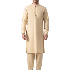 Plain Dyed Summer And Winter Wear Men Shalwar Kameez Good Quality Bulk Quantity Males Muslim <b>Dresses</b> 2pcs Shalwar Kameez Suits - Product Image 1