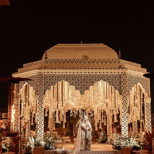 The Royal Rajasthani Mirror Mandap For Wedding Durable Portable FRP Chairs <b>Elephant</b>-Shaped Boxed Wholesale Fiber Supplies - Product Image 2