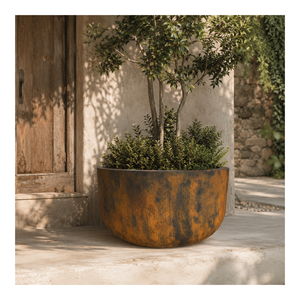 Macetero Redondo de Fibra de Vidrio de Alta Calidad para Decoración de Jardín, Vestíbulo de Hotel y Hogar Moderno, Venta al Por Mayor de Fábrica - Product Image 1