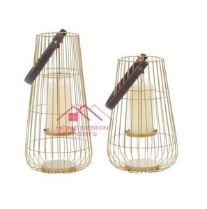 เชิงเทียนแก้วสีทองตกแต่งงานปาร์ตี้ดีไซน์เรขาคณิตได้อย่างแม่นยำ - Product Image 1