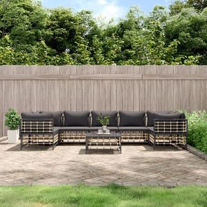 Ensemble de salon de jardin modulaire en polyrotin anthracite, nouvelle génération, grand mobilier modulaire d'extérieur pour les divertissements en plein air - Product Image 1