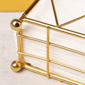 Support de serviettes de table en métal doré de luxe, motif géométrique diamant, élégant organisateur de table pour cuisine, restaurant, café, maison - Product Image 6
