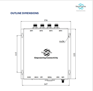 Lector RFID UHF Fijo IoT NR155 Nextwaves, Distancia de Lectura de 0-10 m, Lectura de Múltiples Etiquetas para Etiquetas RFID UHF, 860 MHz a 960 MHz - Product Image 5