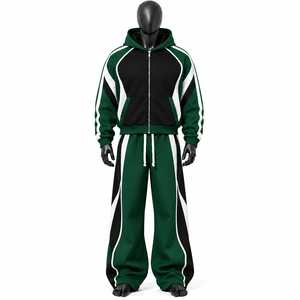 Conjunto Deportivo 100% Algodón, Sudadera con Cremallera Completa y Bolsillos Laterales, Corte Holgado, Estilo Casual Otoñal, Fabricado por Elson Sports - Product Image 5
