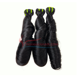 Paquete de cabello virgen con rizo hinchable doble dibujado al por mayor de tendencia caliente 100% para mujeres de Thanh an Hair No Shedding - Product Image 3