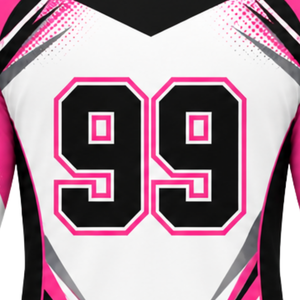 T-shirt de sport à col zippé rose, blanc et noir, à manches longues, pour l'entraînement athlétique, la course à pied, les tenues d'équipe, les vêtements de sport personnalisés haute performance - Product Image 5