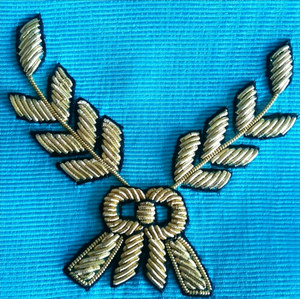 Badge en tissu de dentelle brodé main avec motif Master Sash AASR Prestige-Temple Square Compass Forget-me-not, en fils dorés, à coudre avec épingle de sûreté - Product Image 4