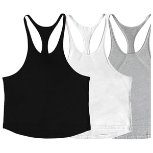 เสื้อกล้ามออกกำลังกายผู้ชาย ผ้าฝ้ายเรียบ ขายส่ง ทรงสตริงเกอร์ คัทลึก ทรงวายแบ็ค สำหรับเพาะกาย เสริมสร้างกล้ามเนื้อ - Product Image 2