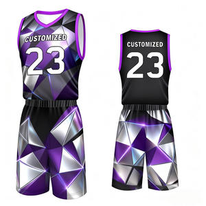 Ensemble d'uniformes de basketball haut de gamme, broderie de logo personnalisée, sublimation, vêtements de sport, vente en gros, nouveau design - Product Image 1