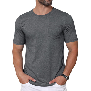 T-shirt de luxe pour homme, coupe classique, 210 g/m², grandes tailles, 61 % coton, séchage rapide, respirant, col rond, manches courtes, matière 100 % coton - Product Image 4