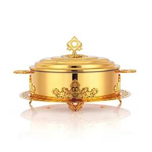 Chauffe-Plat de Luxe en Acier Inoxydable Doré avec Support, Plat de Service Buffet, Plat de Présentation pour Traiteur, Pot de Table - Product Image 2