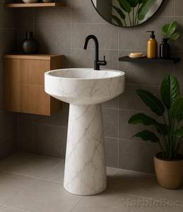 Lavabo de Pedestal de Mármol Personalizado, Moderno, Independiente, con Desagüe, para Uso en Hoteles y Almacenes, Capacidad de 12L - Product Image 2