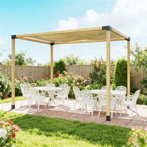 Kit Pergola 8 Pezzi con Accessori per Staffe in Legno Solo per Gazebo e Padiglioni - Product Image 1