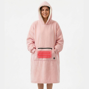 OEM Machine Washable Flannel Fleece USB Wearable Heated Hoodie <b>Blanket</b> TV <b>Blanket</b> With 3 Temperature Settings - Product Image 5