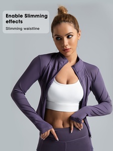 Soft Stretch Yoga <b>Jacket</b> Womens Lightweight Running Gym <b>Workout</b> Fitness Sportswear Custom Logo OEM ODM Private Label Bulk Manufa - Product Image 3
