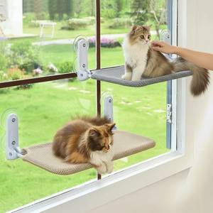 Window-Mounted Indoor Cat Hammock Perch with Strong Suction Cups <b>Space</b>-<b>Saving</b> Plastic Cat <b>Bed</b> for Bedroom/Living Room OEM ODM - Product Image 2