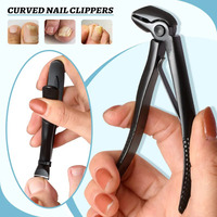 Coupe-ongles à ouverture large, lame courbée, durable, 10 mm, coupe facile des ongles épais, acier inoxydable, noir/argent