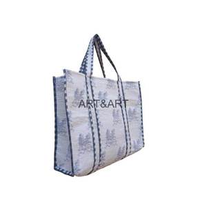 Wholesale Custom Superior 100% Cotton Floral Casual Party Shopping Tote Bag Environmental Protection Quality - Product Image 2