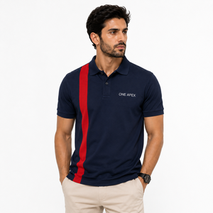 Chemise de performance ONE APEX pour homme, couleur turquoise, polyester/coton, manches courtes, uniforme décontracté, logo sur le devant, respirante, col rabattu, coupe classique - Product Image 1