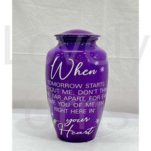 <b>Large</b> Handcrafted Purple Cremation <b>Urn</b> Adult Funeral Memorial <b>Urn</b> for Human Ashes 10 Inch Design OEM ODM Factory - Product Image 2