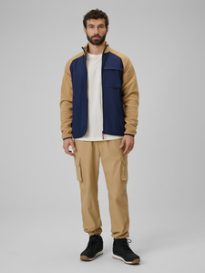 Veste polaire pour homme à col montant et fermeture éclair intégrale, design classique, haute qualité, 100% coton, veste polaire d'hiver chaude et décontractée - Product Image 2