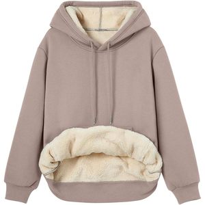 เสื้อฮู้ดผู้หญิงแบบสวมหัวสำหรับฤดูหนาว รุ่นควีน ผ้าฟลีซเชอร์ปาบุขนนุ่ม อุ่นสบาย สไตล์ลำลอง ตัดเย็บแบบครอปท็อป พร้อมงานปัก - Product Image 4