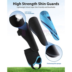 Protège-tibias en PU respirant et léger avec panneaux en mesh pour un confort rafraîchissant, conception flexible pour une mobilité améliorée, idéal pour les sports professionnels. - Product Image 4