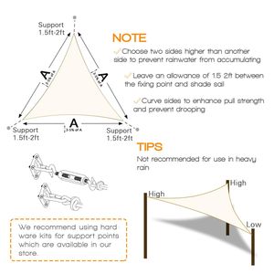 10 X10 X14 Cream HDPE Sunshade Sail Elegant <b>Shade</b> Sails & Nets - Product Image 2