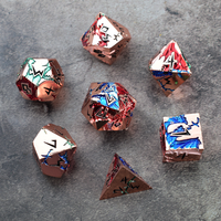 Dés de jeu de rôle polyédriques en métal massif sculpté Dragon DND, 7 pièces, disponibles en bleu, rouge, vert, noir Dragon pour Dungeons & Dragons