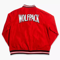 Veste universitaire en satin rouge NC State Wolfpack