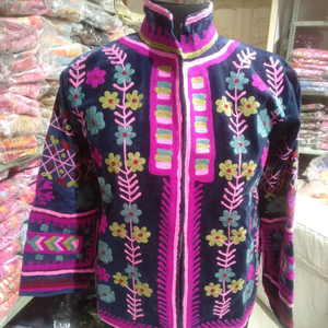 Wholesale Indian Velvet Embroidered Women Ethnic Suzani Handwork Floral Winter Jacket Handmade Wholesale Bulk Export Cutomisable - Product Image 1