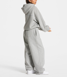 Pantalon évasé décontracté en molleton de coton respirant et écologique pour femme, taille élastique avec cordon de serrage et poches – Collection Hiver, Meilleures Ventes - Product Image 3