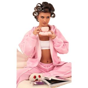 Sweat à capuche personnalisé pour femme en polaire à double fermeture éclair, fermeture éclair sur le devant, surdimensionné, épaules tombantes, sweat à capuche 100% coton personnalisable - Product Image 1