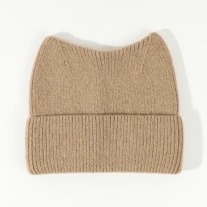 Unisex Ski Knitting <b>Hat</b> Cute <b>Cat</b> Ear Ribbed Acrylic Beanie with Hand Drawn Digital Printing Custom Design Common Fabric - Product Image 4