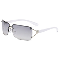 Lunettes de soleil sans monture de luxe de haute qualité avec protection UV pour hommes et femmes, tendance 2026
