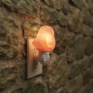 Himalayan Pink Salt Heart Shaped <b>Wall</b> <b>Plug</b> <b>Lamp</b> Natural Crystal Night Light for Cozy Home Interiors - Product Image 4