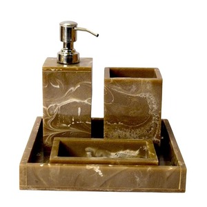 Ensemble d'accessoires de salle de bain élégants en résine par NEHA ENTERPRISES, organisateur de vanité best-seller pour la maison et l'hôtel - Product Image 2