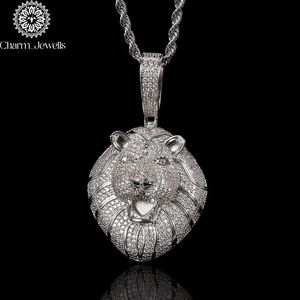 จี้ Charm_Jewells เงินแท้ 925 ทรงกลมประดับเพชรโมอิสซาไนต์เจียระไนแบบบริลเลียนท์ ชุบทอง สไตล์ฮิปฮอป เครื่องประดับผู้ชาย ประดับเพชรแบบไมโครเพฟ - Product Image 2